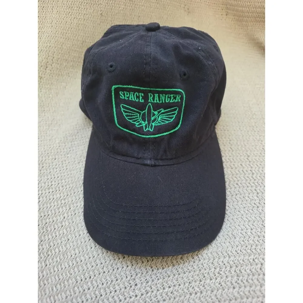 Kids Black Space Ranger Cap Hat Green Embroidery 100%Cotton Custom Made ToyStory